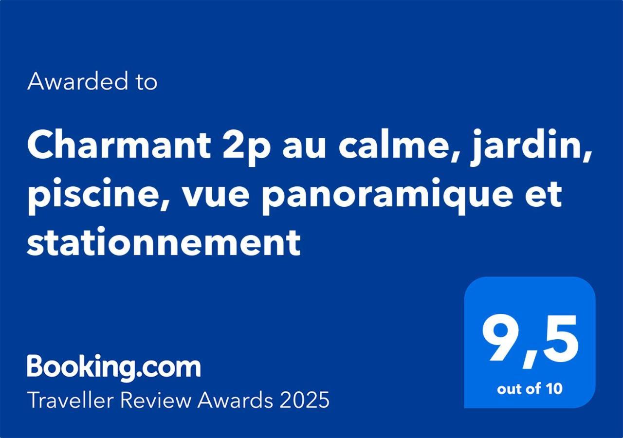 Charmant 2P Au Calme, Jardin, Piscine, Vue Panoramique Et Stationnement 빌뇌브루베 외부 사진